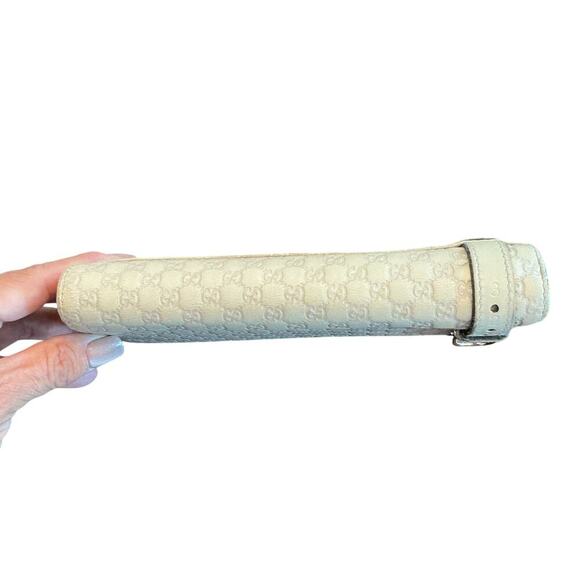 GUCCI Continental Microguccissim Leather Wallet In Beige Gold Hardware - Picture 10 of 16